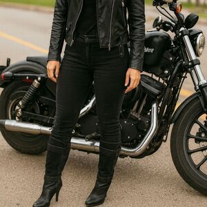 Leather Suede Harness Zip Up Stiletto Boots 7 Mid Calf Motocore Bikercore Buckle